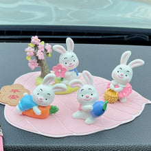 Load image into Gallery viewer, Cute Rabbit Car Dashboard Ornaments Gifts for Woman Car Center Console Decoration Auto Interior Accessories