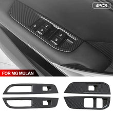 Load image into Gallery viewer, 4Pcs/Set Carbon Fiber Car Window Switch Panel Trims Decorative Interior Parts Frame Mouldings Accessories For MG 4 MG4 EV Mulan 2023