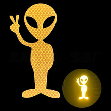 Load image into Gallery viewer, Car Sticker Personality Fashion Alien Peace Highly Reflective Warning for Motorcycle Vinyl Decals Accessories Sunscreen