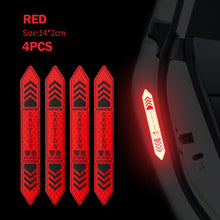 Load image into Gallery viewer, 4Pcs/Set Car Door Stickers Night Safety Reflective Warning Tape Door Stickers Decorative Stickers Car Reflective Strip Auto Accessories