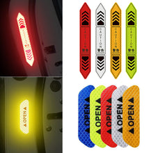 Load image into Gallery viewer, 4Pcs/Set Car Door Stickers Night Safety Reflective Warning Tape Door Stickers Decorative Stickers Car Reflective Strip Auto Accessories