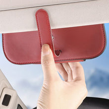 Load image into Gallery viewer, Car Sun Visor Glasses Case Auto Leather Glasses Holder Sunglasses Clip Card Ticket Holder Multi-Function Car Interior Storage