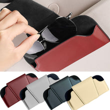 Load image into Gallery viewer, Car Sun Visor Glasses Case Auto Leather Glasses Holder Sunglasses Clip Card Ticket Holder Multi-Function Car Interior Storage