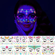 Load image into Gallery viewer, Fluorescent Love Graffiti Flower Arm Face Tattoo Sticker Waterproof Lover Lip Print Arm Sweatproof Tattoo Stickers