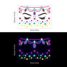 Load image into Gallery viewer, Fluorescent Love Graffiti Flower Arm Face Tattoo Sticker Waterproof Lover Lip Print Arm Sweatproof Tattoo Stickers