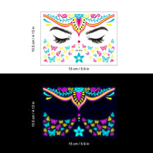 Load image into Gallery viewer, Fluorescent Love Graffiti Flower Arm Face Tattoo Sticker Waterproof Lover Lip Print Arm Sweatproof Tattoo Stickers