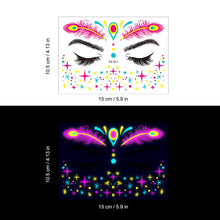 Load image into Gallery viewer, Fluorescent Love Graffiti Flower Arm Face Tattoo Sticker Waterproof Lover Lip Print Arm Sweatproof Tattoo Stickers
