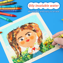 Load image into Gallery viewer, 6/12/18/24 Colors Pen Shape Crayons Non Dirty Hand Washable Safe Non-Toxic for kids Baby Toddler Gift Early Education Tools