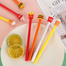 Load image into Gallery viewer, 0.5mm Cute Hamburger Chips Design Erasable Pen Students Blue Black Gel Pens Kids Learning Stationery Office Supplies
