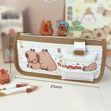 Load image into Gallery viewer, Large Capacity Fashion Capybara Spaceman Oxford Pencil Bag Cloth Cosmetic Storage Bag Retro Student Stationery School Supplies