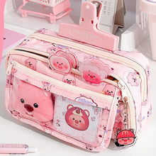 Load image into Gallery viewer, Large Capacity Fashion Capybara Oxford Pencil Bag Cloth Cosmetic Storage Bag Retro Student Stationery School Supplies