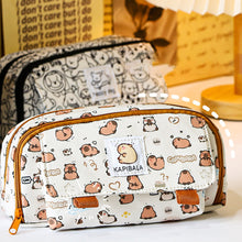 Load image into Gallery viewer, Large Capacity Fashion Oxford Pencil Bag Cloth Cosmetic Storage Bag Retro Student Stationery School Supplies