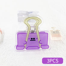 Load image into Gallery viewer, 3PCS Ins Cute Cartoon Acrylic Clamp Paper Clips Ticket Holder Paper Documents Organizer Student School Office Supplies