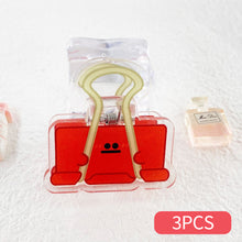 Load image into Gallery viewer, 3PCS Ins Cute Cartoon Acrylic Clamp Paper Clips Ticket Holder Paper Documents Organizer Student School Office Supplies