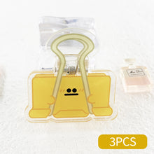 Load image into Gallery viewer, 3PCS Ins Cute Cartoon Acrylic Clamp Paper Clips Ticket Holder Paper Documents Organizer Student School Office Supplies
