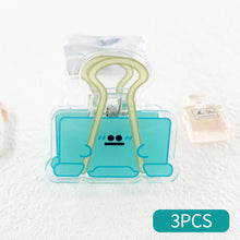 Load image into Gallery viewer, 3PCS Ins Cute Cartoon Acrylic Clamp Paper Clips Ticket Holder Paper Documents Organizer Student School Office Supplies