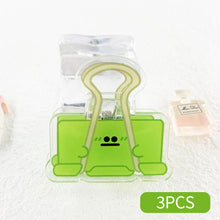 Load image into Gallery viewer, 3PCS Ins Cute Cartoon Acrylic Clamp Paper Clips Ticket Holder Paper Documents Organizer Student School Office Supplies