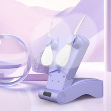 Load image into Gallery viewer, Mini Dual Head Foldable Fan Desktop Quiet High Air Volume Electric Fan Outdoor Portable Handheld Fan USB Charging