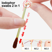 Load image into Gallery viewer, Portable 4-IN-1 Emergency Disinfection Kit Disposable Alcohol Pad Waterproof Sticker Iodophor Cotton Swab Alcohol Swab Outdoor Camping Trip First Aid Supplies