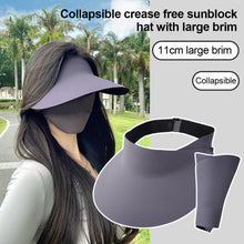 Load image into Gallery viewer, Portable Collapsible Summer Traceless Empty Top Sun Cap UPF50+ UV Protection Large Brimmed Sun Cap