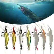 Load image into Gallery viewer, 1PC 8CM/5.8G Artificial Shrimp Lure Bait Noctilucence Shrimp With Dezhou Fishing Group For Blanquillo Snakehead Bass
