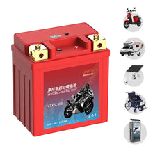 Load image into Gallery viewer, Motorcycle Battery LiFePO4 Scooter Starter 12.8V 5Ah 7Ah 9Ah CCA 200A-400A Built in BMS Lithium Batteries Voltage Protection for Motobike ATV UTVs
