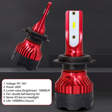 Load image into Gallery viewer, 1Pc H1 H3 H8 9005 9006 H4 H13 H7 880 H27 9004 9007 H11 881 60W LED Auto Car Headlight Lamp Beam Bulbs 10000LM 6000K Automobile Bulb White