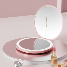 Load image into Gallery viewer, Creative Portable LED Light Cosmetic Mirror Lamp Compact LED Mirror StorageTable Mirror Magnifying Makeup Cosmetic
