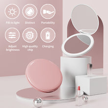 Load image into Gallery viewer, Creative Portable LED Light Cosmetic Mirror Lamp Compact LED Mirror StorageTable Mirror Magnifying Makeup Cosmetic