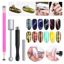 Load image into Gallery viewer, 4Pcs/set Multi Functional Nail Art Magnet Stone Crystal Pattern Cat's Eye Nail Art Magnetic Bar Nail Enhancement Tool