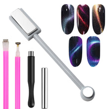 Load image into Gallery viewer, 4Pcs/set Multi Functional Nail Art Magnet Stone Crystal Pattern Cat's Eye Nail Art Magnetic Bar Nail Enhancement Tool