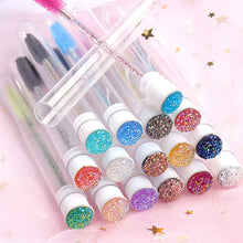 Load image into Gallery viewer, 50pcs Disposable Test Tube Crystal Stem Eyelash Brush Replaceable Dust-proof Sparkling Diamond Makeup Eyelash Mascara Brush