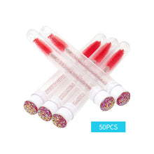 Load image into Gallery viewer, 50pcs Disposable Test Tube Crystal Stem Eyelash Brush Replaceable Dust-proof Sparkling Diamond Makeup Eyelash Mascara Brush