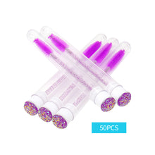 Load image into Gallery viewer, 50pcs Disposable Test Tube Crystal Stem Eyelash Brush Replaceable Dust-proof Sparkling Diamond Makeup Eyelash Mascara Brush