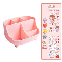 Load image into Gallery viewer, Kawaii Desktop Pen Holder Large-capacity Cute Stationery Storage Box Creative Cartoon Pencil Holder Ins Desk Organizer With Stickers Gift