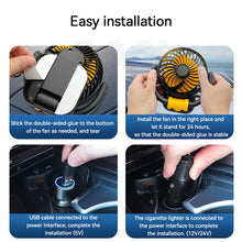 Load image into Gallery viewer, 5V/12V/24V Electric Car Cooler Low Noise USB Folding Car Cooling Fan 360 Rotation Automobile Air Cooler for Auto SUV Summer