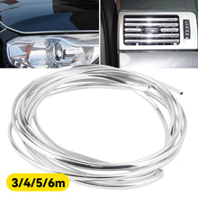 Load image into Gallery viewer, 3m/4m/5m/6m Car Door Edge Scratch Air Conditioning Automotive Output Decoration Strip Grid Moulding Trim Protector Chrome DIY U Style