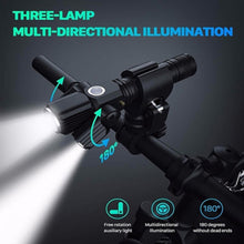 Load image into Gallery viewer, 1PC 3LED Bicycle Headlights T6 Aluminum Alloy Strong Light Highlighting Airplane Shaped Lights Outdoor Night Riding Set