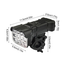 Load image into Gallery viewer, 12 LED Bicycle Horn Headlight With Digital Display USB Charging Outdoor Night Riding Fishing Safety Warning Light