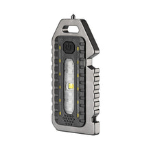 Load image into Gallery viewer, Multifunctional Keychain Light Outdoor Emergency Survival Whistle Bottle Opener Broken Window Hammer Night Riding Red And Blue Warning Light Portable Flashlight