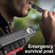 Load image into Gallery viewer, Multifunctional Keychain Light Outdoor Emergency Survival Whistle Bottle Opener Broken Window Hammer Night Riding Red And Blue Warning Light Portable Flashlight
