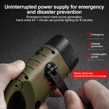 Load image into Gallery viewer, Outdoor Solar Hand-Operated Dual Purpose Flashlight Portable Multi-Functional LED First Aid Mountaineering Camping Hiking Emergency Light