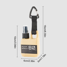 Load image into Gallery viewer, 80ML Outdoor Tactical Spray Bottle Portable Alcohol Disinfectant Press Dispenser Bottle With Buckle Outdoor Camping Trip Hiking Supplies