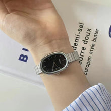 Load image into Gallery viewer, Oval Dial With Bamboo Strap Women Quartz Watch Stainless Steel Material Wristwatch Luxury Design Girl Student Gift
