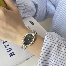 Load image into Gallery viewer, Oval Dial With Bamboo Strap Women Quartz Watch Stainless Steel Material Wristwatch Luxury Design Girl Student Gift
