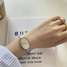 Load image into Gallery viewer, Oval Dial With Bamboo Strap Women Quartz Watch Stainless Steel Material Wristwatch Luxury Design Girl Student Gift