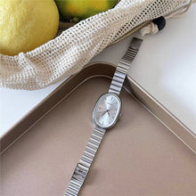 Load image into Gallery viewer, Oval Dial With Bamboo Strap Women Quartz Watch Stainless Steel Material Wristwatch Luxury Design Girl Student Gift