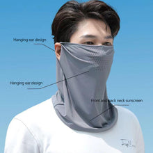 Load image into Gallery viewer, UPF50+ Full Face Ice Silk Sunscreen Mask Solid Color Shoulder Neck Protective Mask Outdoor Riding Fishing UV Protection Equipment