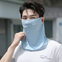 Load image into Gallery viewer, UPF50+ Full Face Ice Silk Sunscreen Mask Solid Color Shoulder Neck Protective Mask Outdoor Riding Fishing UV Protection Equipment