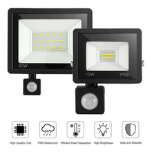 Load image into Gallery viewer, LED Motion Sensor Floodlight Outdoor Wall Light White Light 50W 30W 20W 10W IP66 Waterproof LED Spotlight For Garden